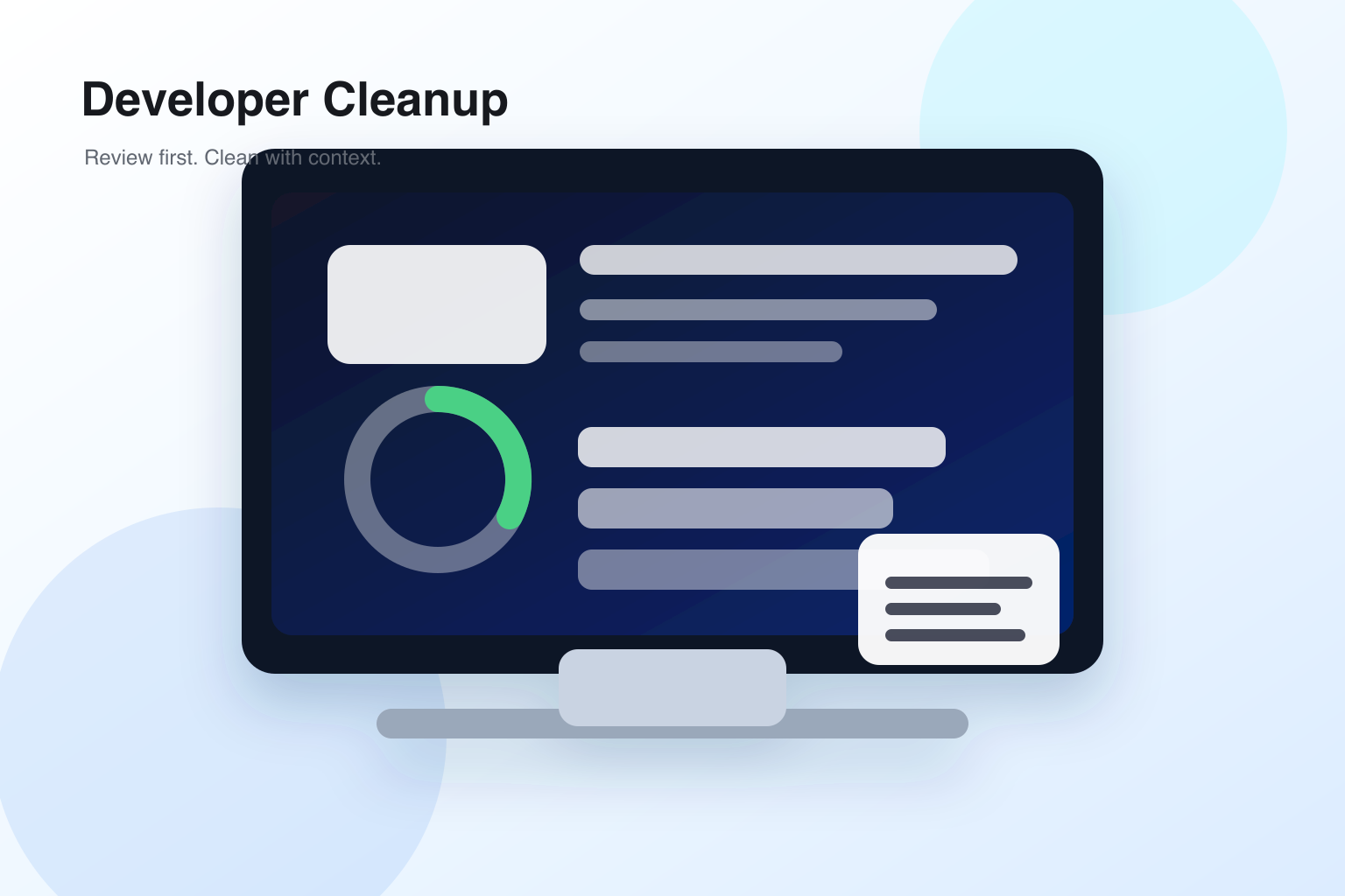 Developer Cleanup illustration for Mac developer cleanup.