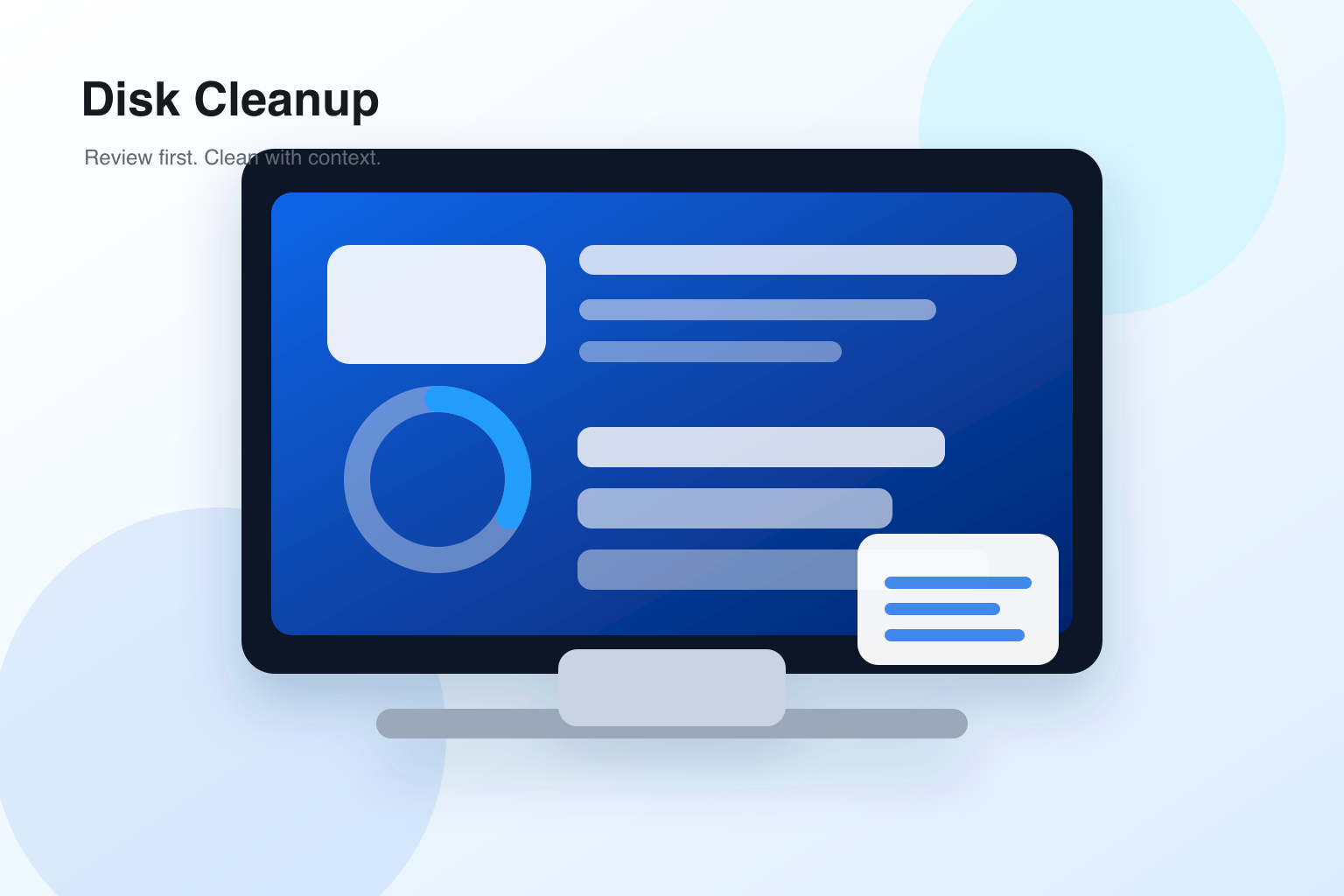 Disk Cleanup illustration for Mac disk cleanup.